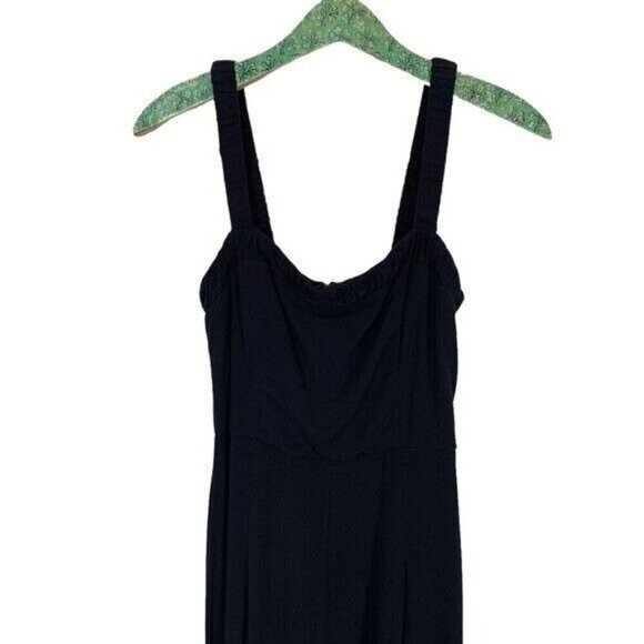 Row A XL Black Sleeveless Wide Leg Jumpsuit Flowy Lightweight Stretchy Chic - Picture 2 of 7